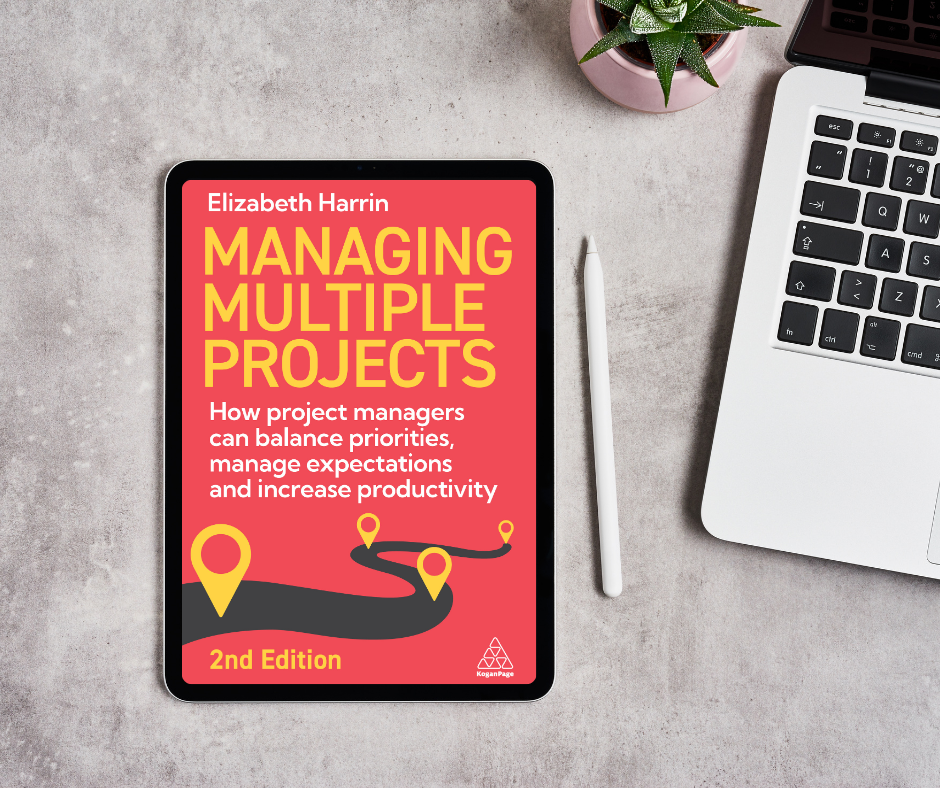 Managing Multiple Projects book cover on an iPad