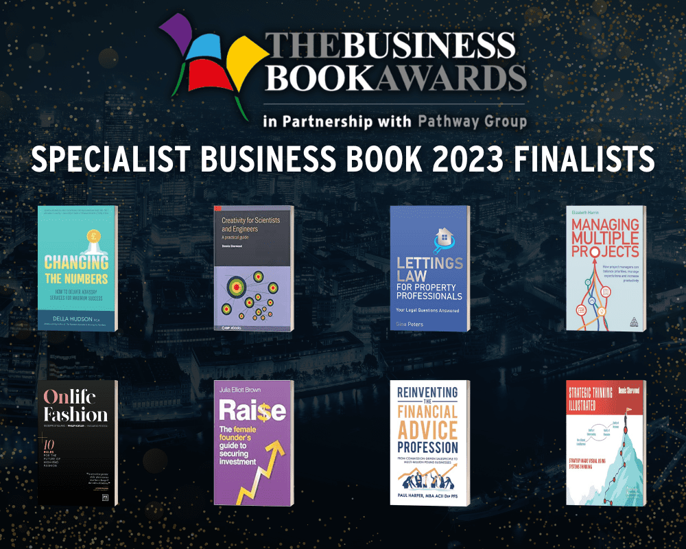 Compilation of book covers shortlisted in the Specialist Business Book awards including Managing Multiple Projects. 